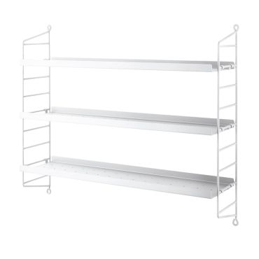 String Pocket Metal Shelving - White