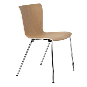 Fritz Hansen Vico Duo Chair oak chrome legs