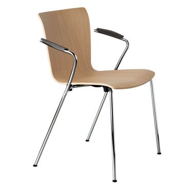 Fritz Hansen Vico Duo Armchair Oak - Chrome Legs