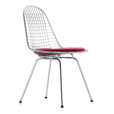 Vitra Eames DKX-5 Wire Chair Red Seat Pad