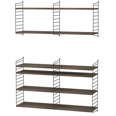 String Shelving Living Room Bundle L N walnut black 