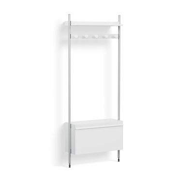 HAY Pier Shelving System 1061 - 1 Column, white and ano