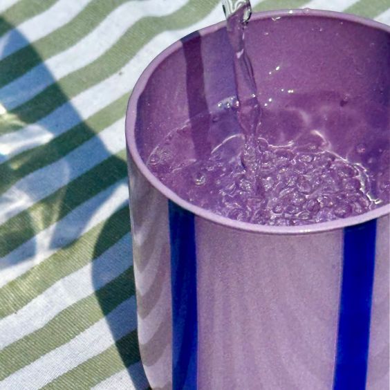 MAEGEN Atina Glass Tumbler - Navy & Lilac