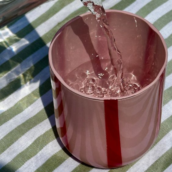 MAEGEN Atina Glass Tumbler - Pink & Red