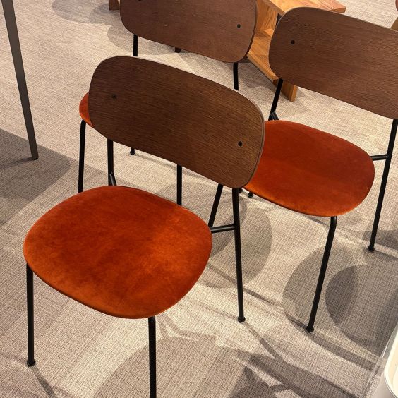 Audo Co Chair - Upholstered Seat, Black Frame