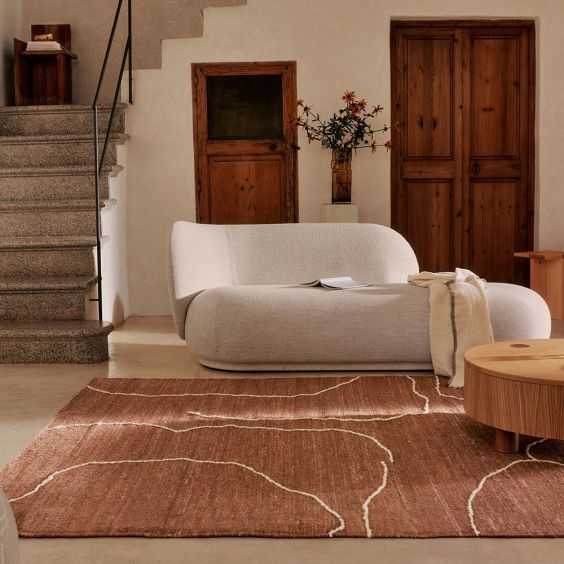 Ferm Living Gesso Jute Rug - Terracotta