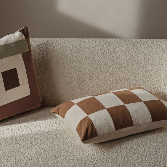 Ferm Living Fold Patchwork Cushion - Sugar Kelp