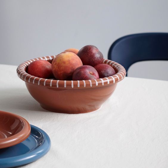 HAY Barro Salad Bowl Large - Natural with Stripes