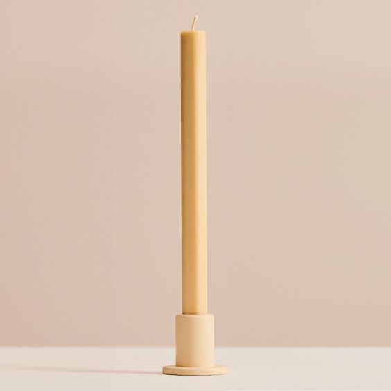  HAY Tube Concrete Candleholder - Lime Yellow