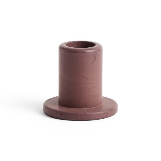 HAY Tube Candleholder Concrete - Bordeaux