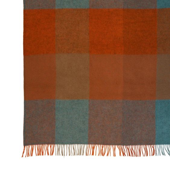Klippan Gotland & Lambswool Throw, Gotland Check Orange