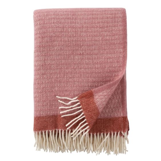Klippan Harald Eco Lambswool Throw, Dusty Rose