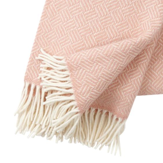 Klippan Brushed Lambswool Throw, Samba Rose Cloud