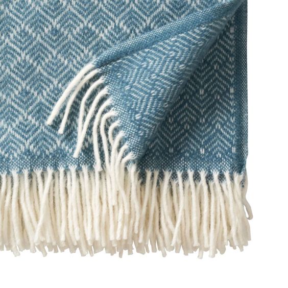Klippan Pampas Lambswool Throw, Blue 