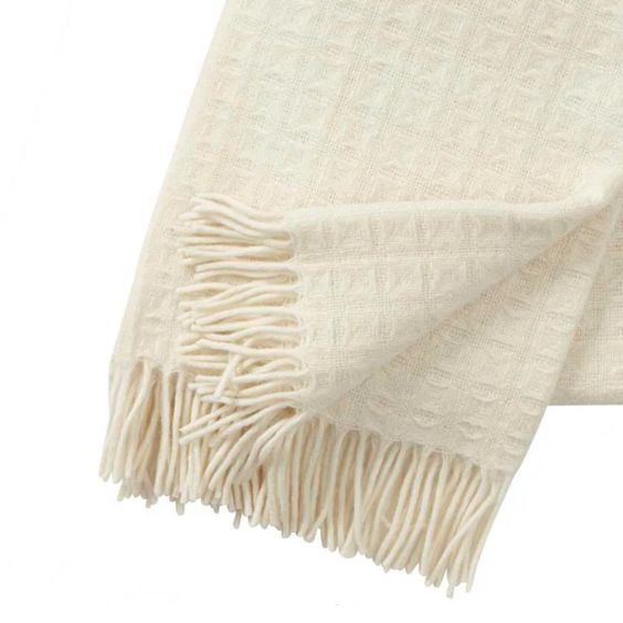 Klippan Twist Lambswool Throw, Ivory Eco 