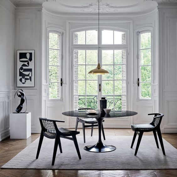 Knoll Klismos Chair with Woven Back