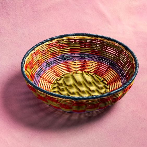MAEGEN Woven Fruit Bowl - Olive & Red