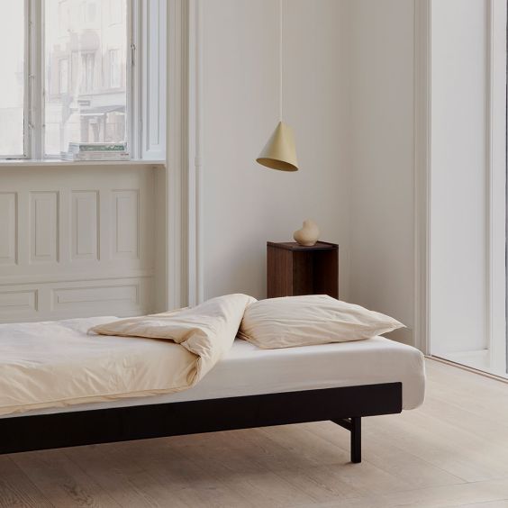 Moebe Low Single Bed with Side Table - Black