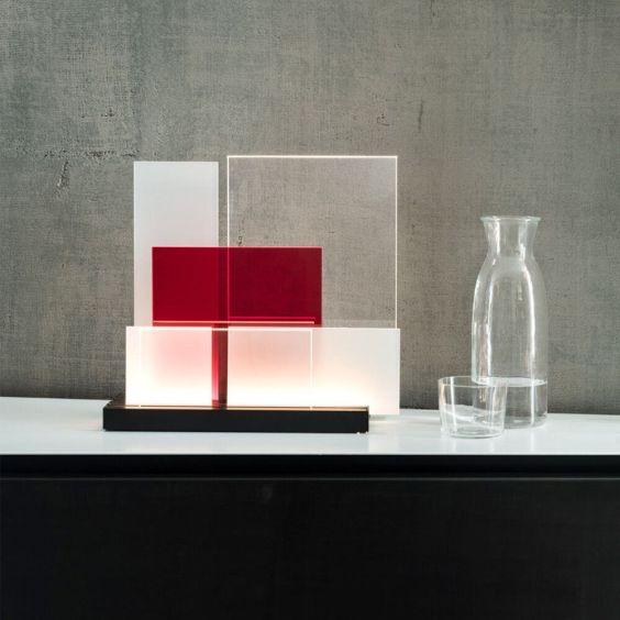 Nemo Lighting On Lines Table Lamp - Black / Red