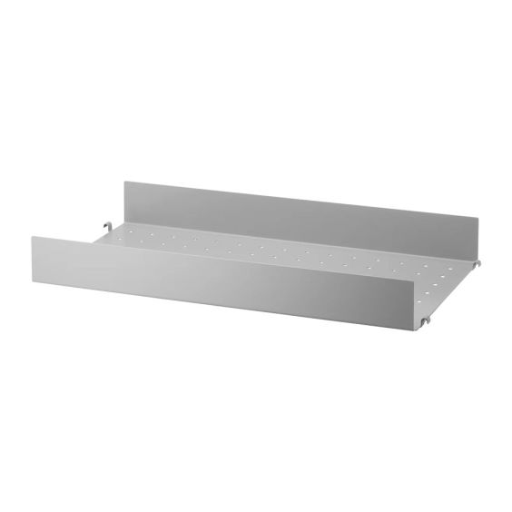 String Shelving High Edge Metal Shelf - 58 x 30cm Light Grey