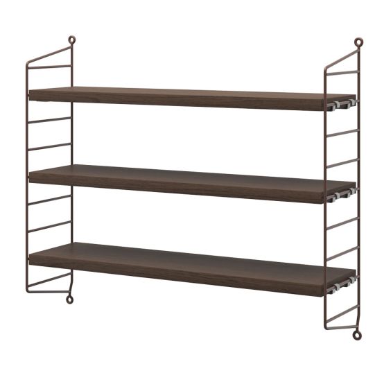 String Pocket Shelving - Dark Oak & Dark Brown