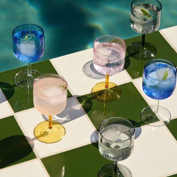 HAY Tint Set of 2 Wine Glasses - Blue / Clear