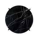 Gubi TS Round Side Table - Black Base with Nero Marquina Marble Top