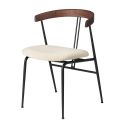 Gubi Violin Chair - Wooden Backrest, Upholstered Seat