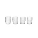 Ferm Living Short Clear Ripple Glasses (Set of 4)