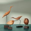 Warm Nordic Beak Birds - Tall Heron (Teak)