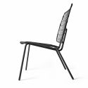 Audo WM String Lounge Chair, Black with Dark Grey Cushion