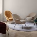 Gubi Bat Lounge Chair - Low Back & Metal Base