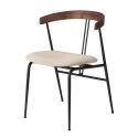 Gubi Violin Chair - Wooden Backrest, Upholstered Seat