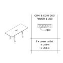 HAY Boa Table Medium - Charcoal & Black Laminate