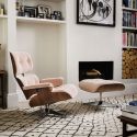 Vitra Eames Lounge Chair & Ottoman - Black Pigmented Walnut - Nubia Fabric
