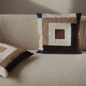 Ferm Living Border Patchwork Cushion - Brown / Blue