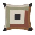 Ferm Living Border Patchwork Cushion - Sage / Red Brown