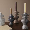 Ferm Living Yara Candle Holder - Large Dark Sand