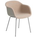 Muuto Fiber Armchair - Front Upholstered with Tube Base 
