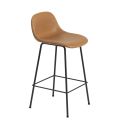 Muuto Fiber Counter Stool - Upholstered with Back & Tube Base