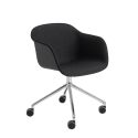 Muuto Fiber Armchair - Front Upholstered with Swivel Base & Castors