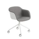 Muuto Fiber Armchair - Front Upholstered with Swivel Base & Castors