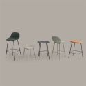 Muuto Fiber Recycled Bar / Counter Stool - Tube Base with Back