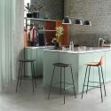 Muuto Fiber Recycled Bar / Counter Stool - Tube Base with Back