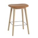 Muuto Fiber Counter Stool - Upholstered with Wood Base