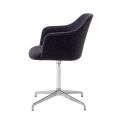 &Tradition Rely Chair HW46 - Upholstered with Seat Cushion, Arms and Swivel Cross Base