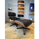 Vitra Eames Lounge Chair & Ottoman, Black Walnut, Chocolate Leather Ex Display