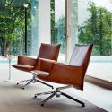 Knoll Pilot Chair With Low Back, Upholstered Arms