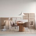Gubi Bat Dining Chair -  Fully Upholstered Metal Base