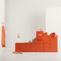 String Relief Chest of Drawers Low, Plinth Base